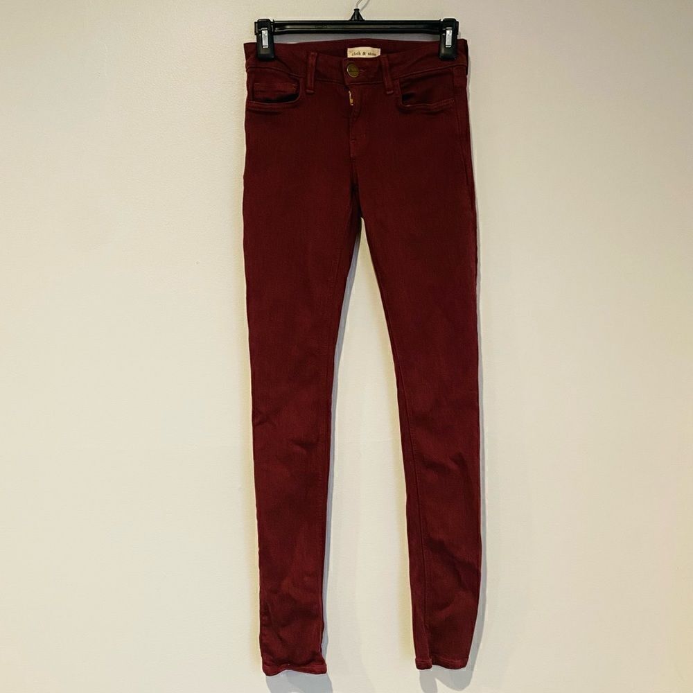 Cloth & Stone Burgundy Super Stretch Legging Jeans Size 26